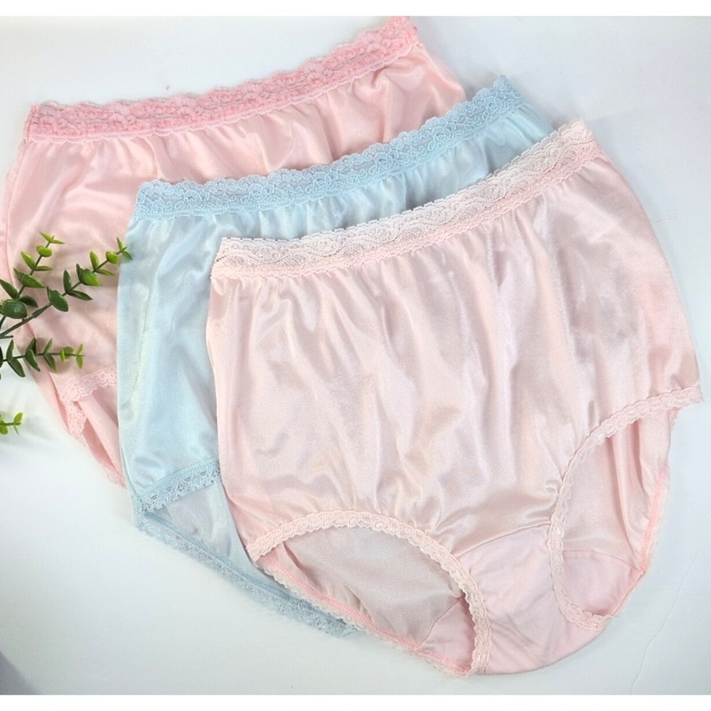 VNTG NWOT LOT 3!😍Cotillion Nylon Bloomers Granny Lace Panties Sz5 Sissy Briefs